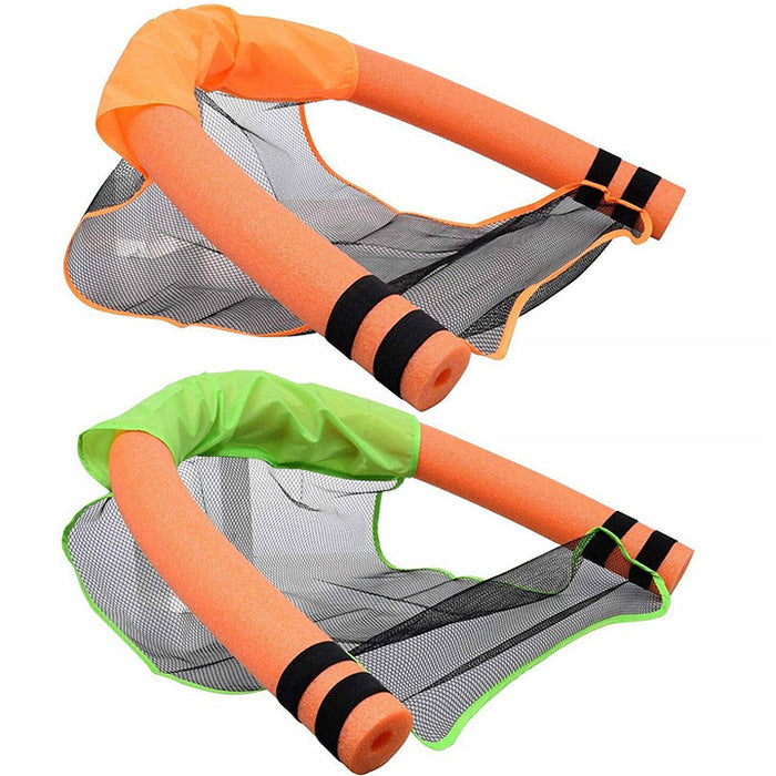 2 Pc Floating Pool Noodle Chair Water Hammock Raft Float Seat Harness Net Swim