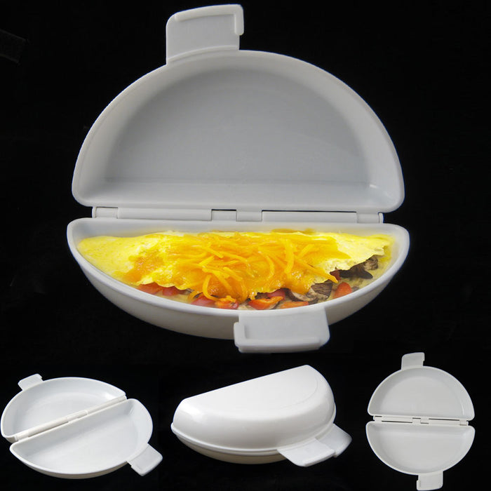 New Microwave Omelet Pan Maker Cooks 2-4 Eggs Fast Minutes Microweavable Cooker