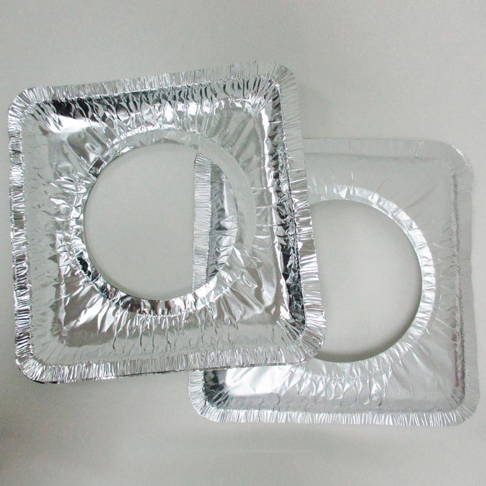 24 Pc Aluminum Foil Square Gas Burner Disposable Stove Bib Liners Covers Cooking