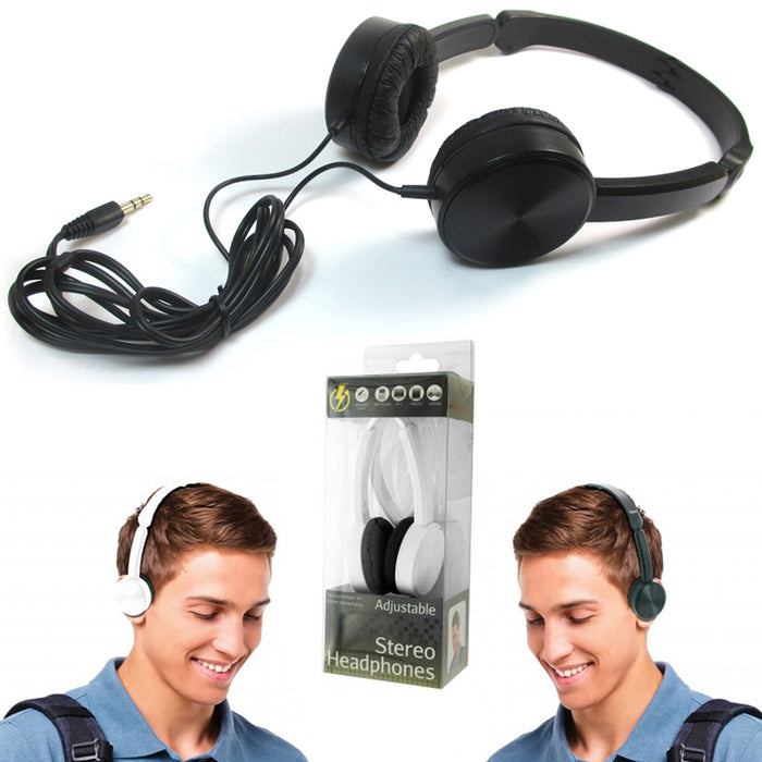 Stereo Headphones Wired Over Head On Ear Foldable All Device 3.5mm DJ Mac PC MP3