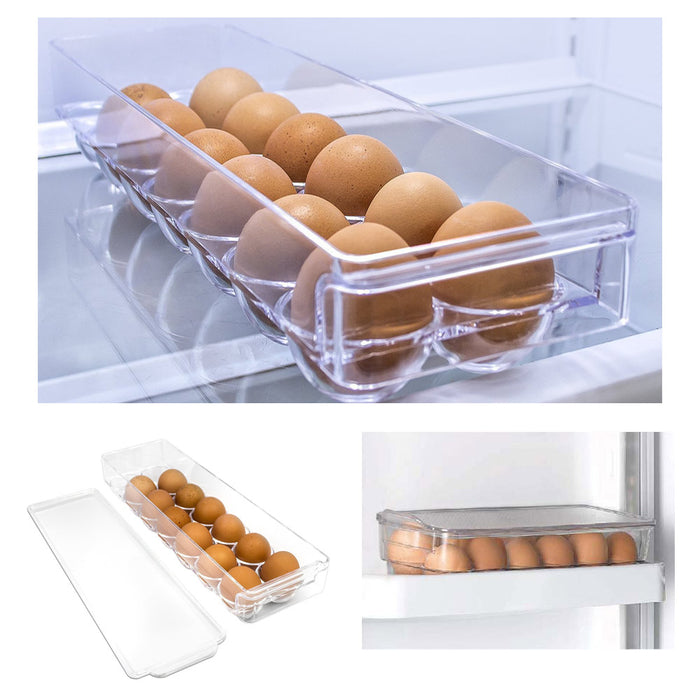 1 Pc Kitchen Egg Tray Lid Refrigerator Storage Container 14 Eggs Holder Fridge