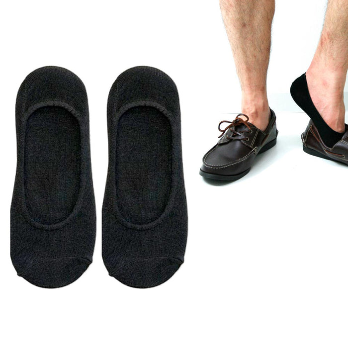 3 Mens Loafer Foot Cover Ankle Socks Invisible Boat Liner Low Cut Black 10-13