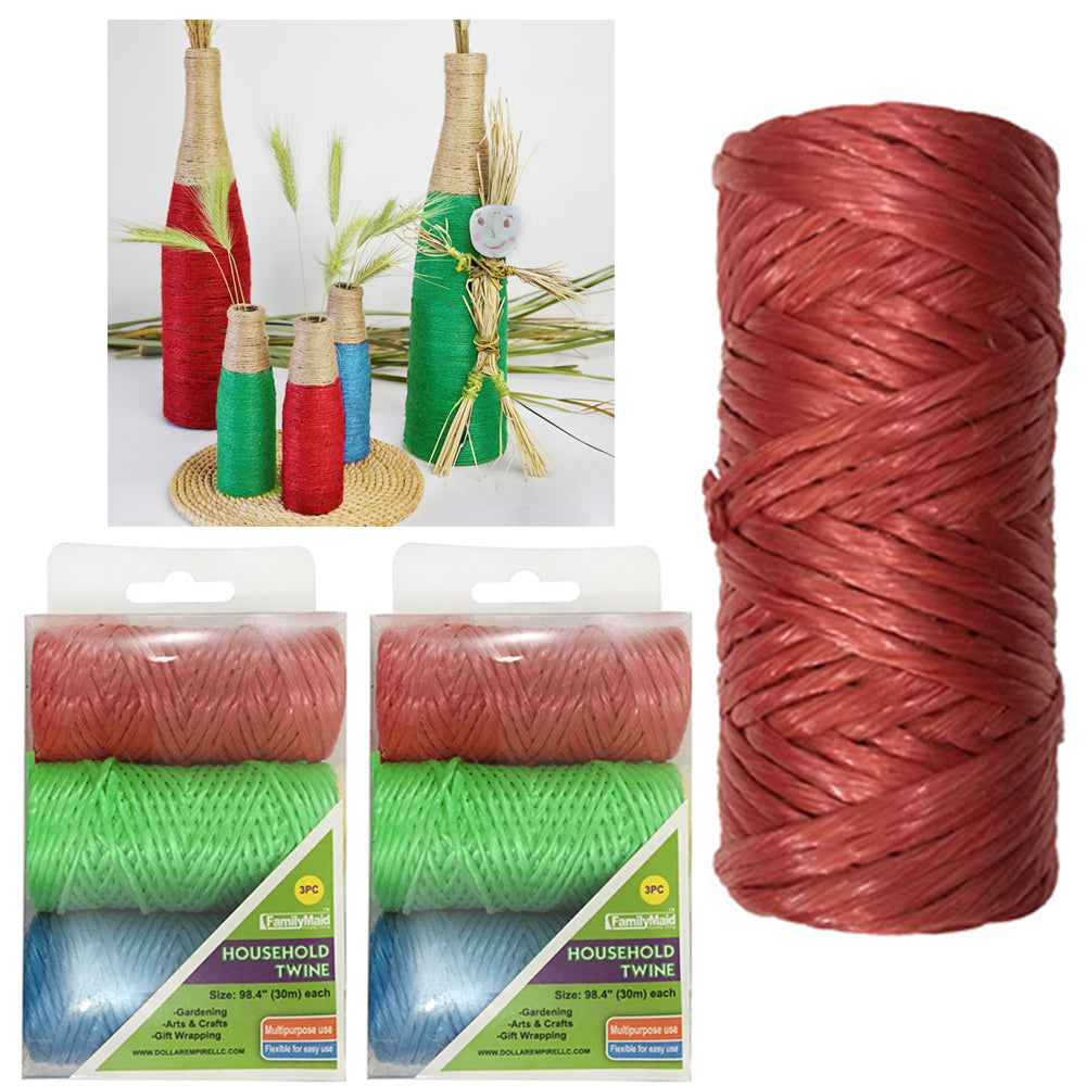 3PC Twine String 197' Cord Rope Crafts DIY Art Gift Wrap Garden