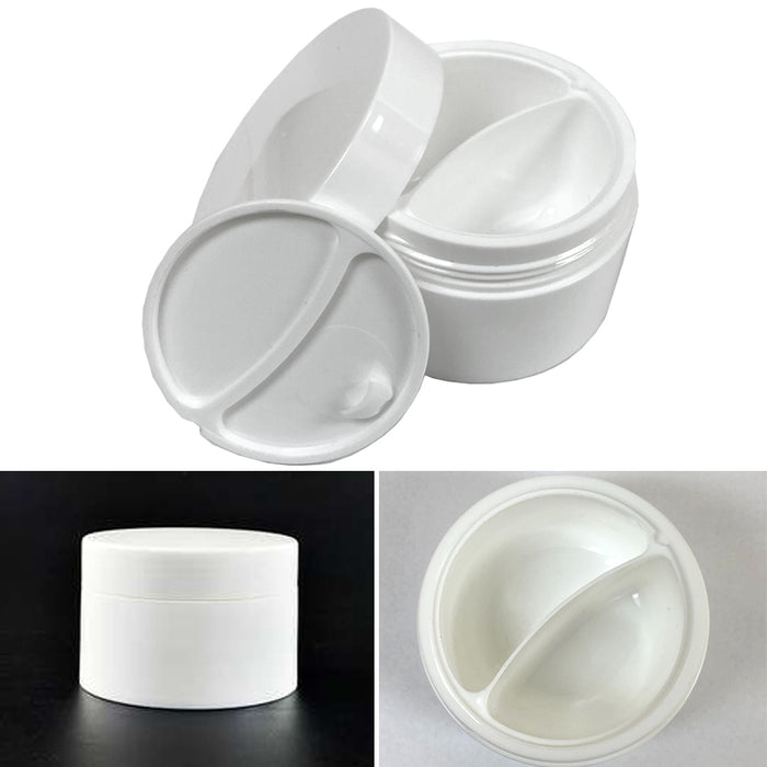 24 White Jars 4 oz Cosmetic Cream Containers Packaging Empty Dome Lids Plastic