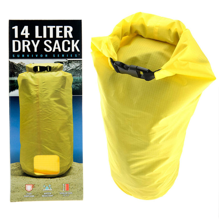 1 Large Dry Sack 14 Liter Utility Bag Waterproof Gear Camping Kayaking Fishing