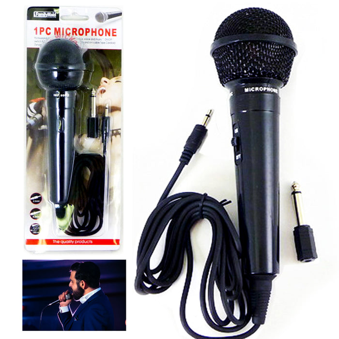 Professional Microphone Handheld Audio Karaoke Singer 6.3mm 3.5mm Plug 6ft Cord