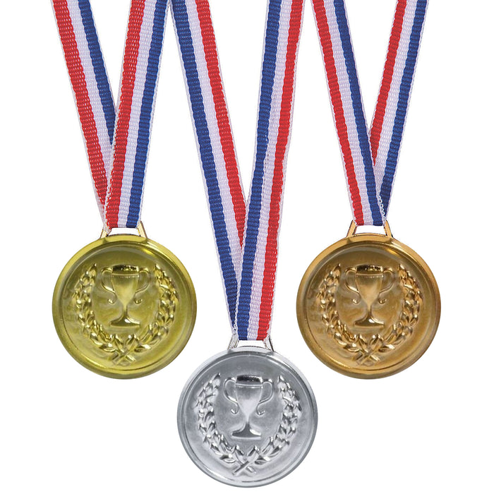 3 Competition Plastic Award Medal Gold Silver Bronze Olympic Style Medal Kid Toy