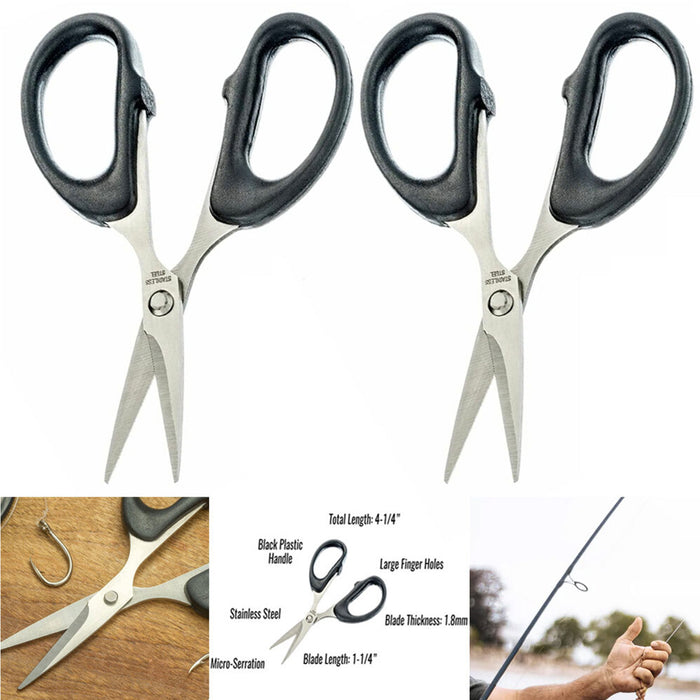2 Pc Stainless Steel Blade Fishing Line Scissors Sewing Thread Snip 4- —  AllTopBargains