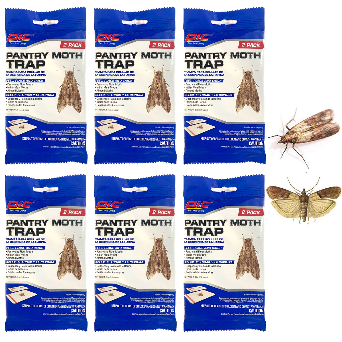 12 PC Pantry Moth Trap Glue Board Catch Indian Meal Flour Food Moths Sticky Bait, Blue