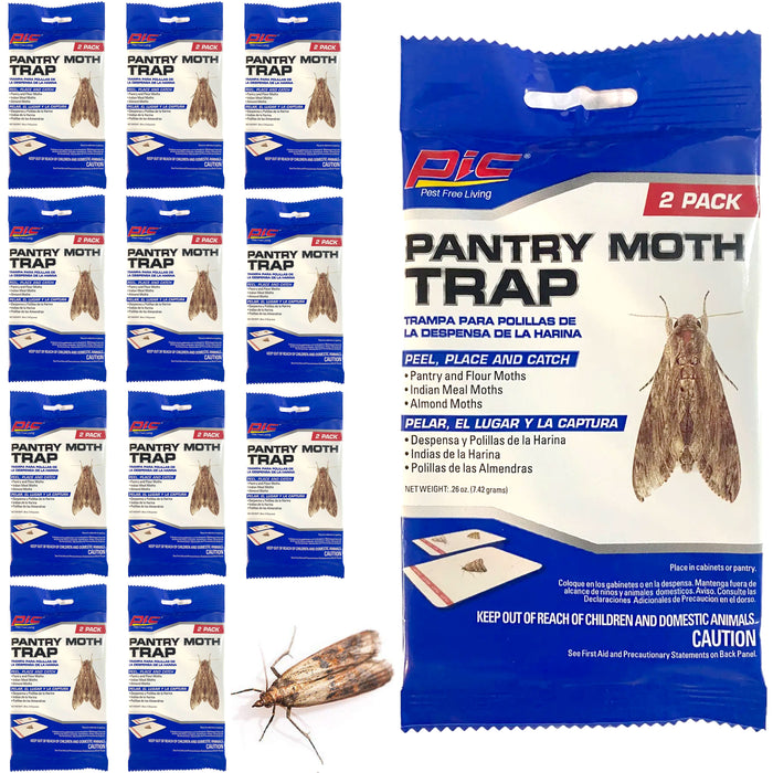 24 Pc Bulk Pantry Moth Trap Glue Board Catch Indian Meal Almond Food Moths Bait