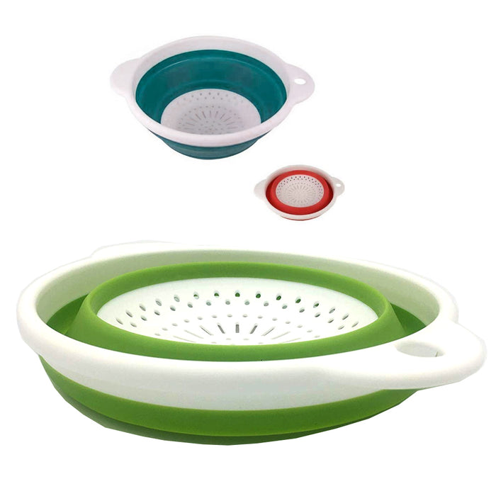 1 Collapsible Colander Silicone Strainer 8" Kitchen Sink Knockdown Drainer Tool