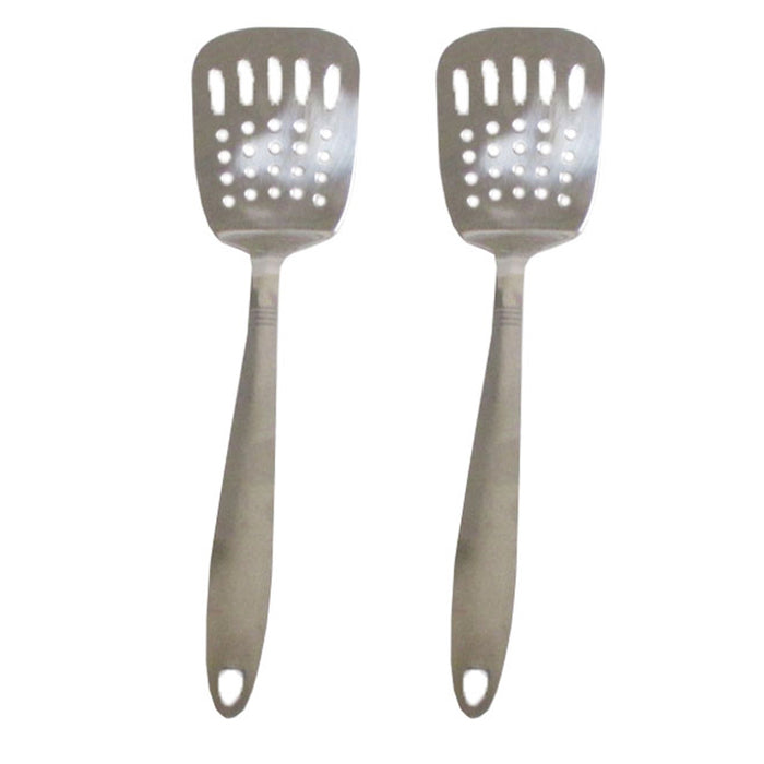 2 Stainless Steel Slotted Serving Spatula Cooking Utensil Kitchen Tools Flatware