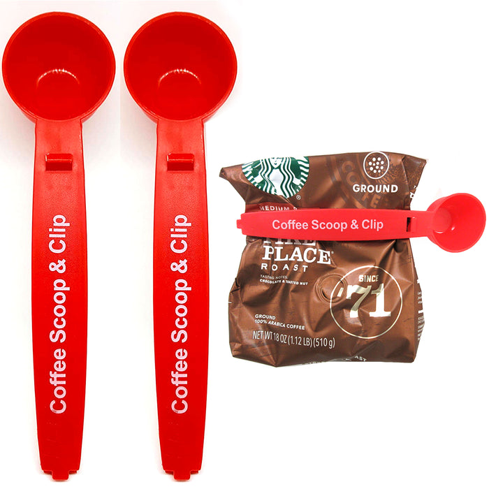 2 Pc Plastic Scooper Coffee Scoop Bag Clip Tablespoon Measuring Spoon Tea Sugar