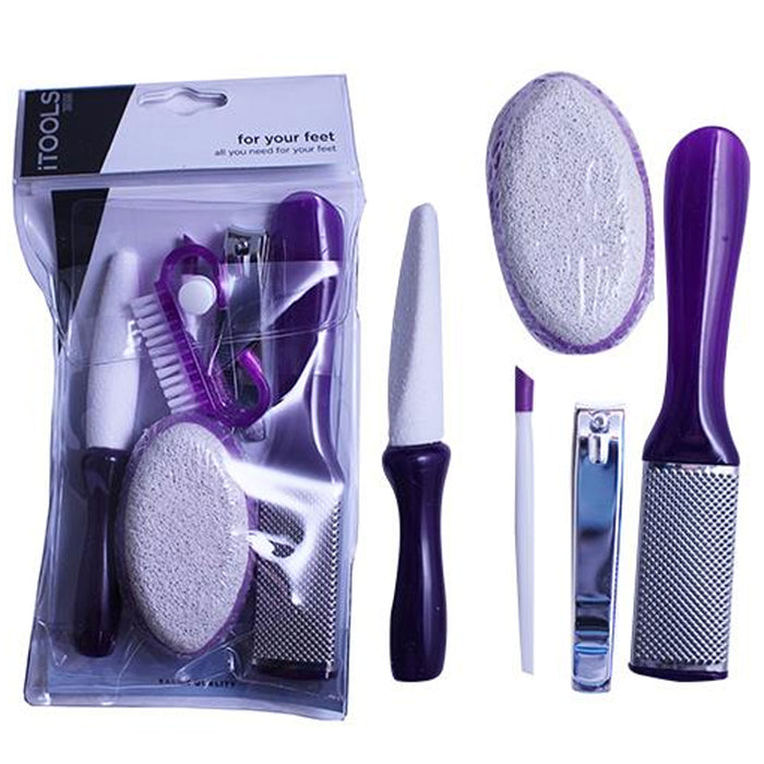12 Pc Foot Pumice Pedicure Set Callus Remover Nail Clipper Brush Grooming Buffer