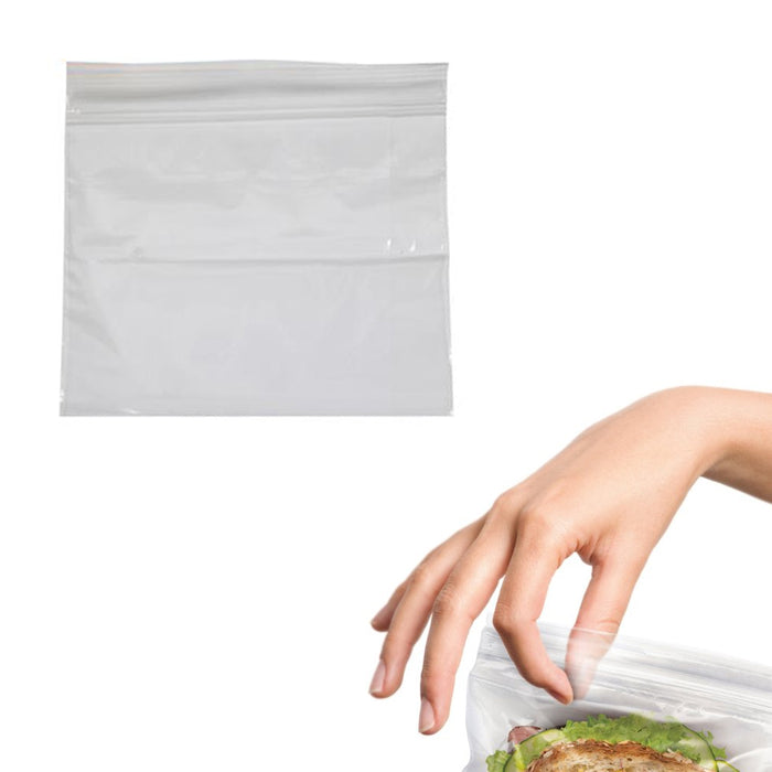 120X Clear Poly Sandwich Lunch Bags Double Zipper Snacks School Zip Food Storage