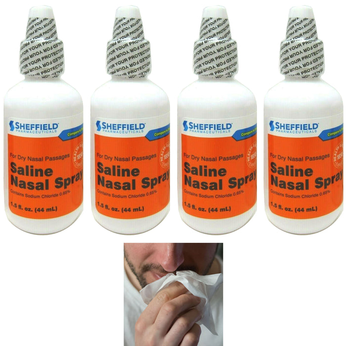 4 Pc Saline Nasal Spray Decongestant Mucus Allergy Sinus Relief Moisture Mist