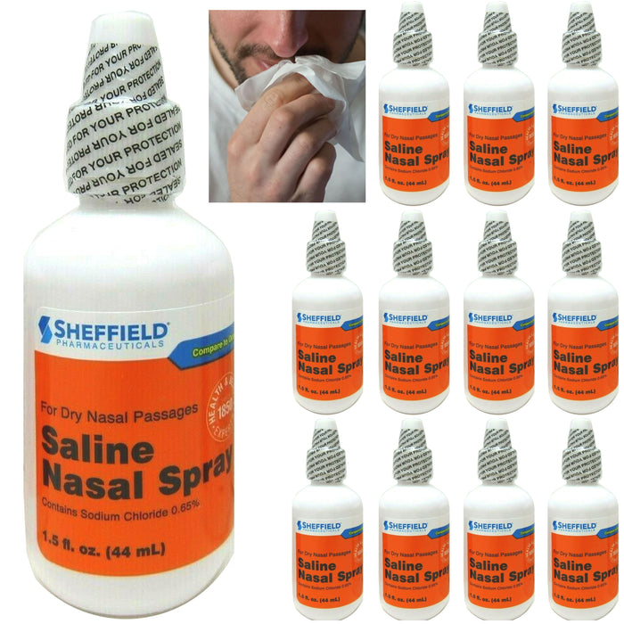 12 Lot Allergy Sinus Relief Saline Nasal Spray Rinse Mucus Decongestan — AllTopBargains