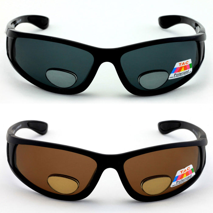 2 Polarized Reading Inner Bifocal Sunglasses Mens Womens UV Fishing Black +200