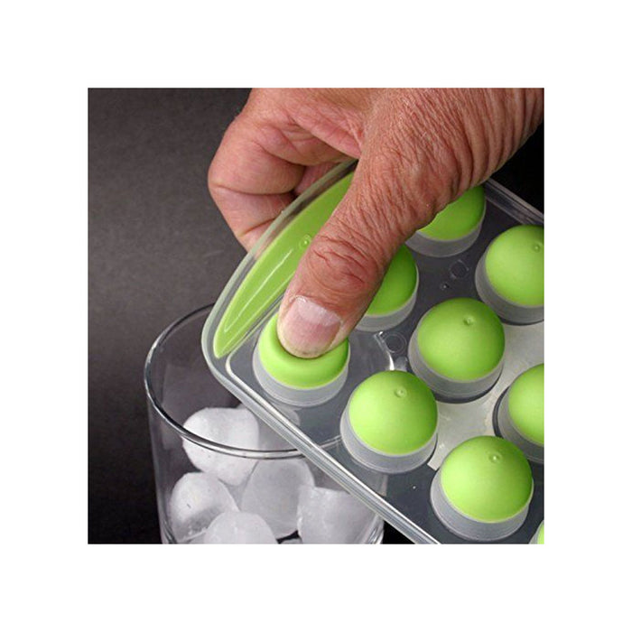 8 Pack Easy Push Pop out Ice Tray Flexible Silicone Bottom Round Ice Maker Trays