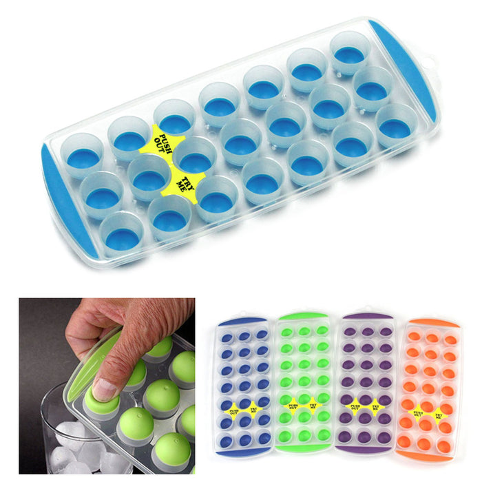 1 Push Out Ice Cube Tray Flexible Silicone Bottom Chocolate Easy Pop Out !
