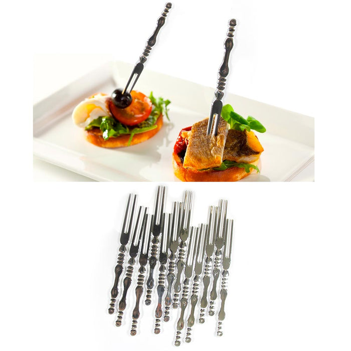 36 Pc Appetizer Picks Cocktail Skewers Olive Hors D'oeuvre Silver Plated Wedding