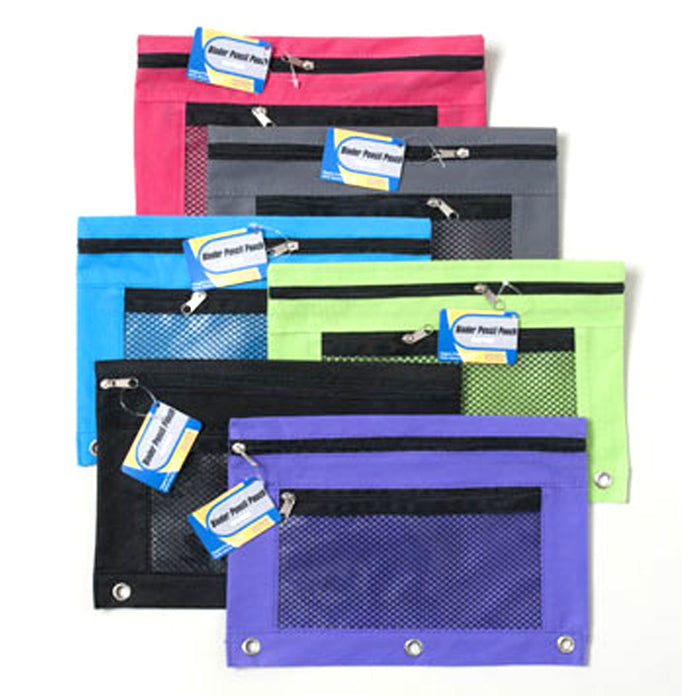 1 Pencil Zipper Pouch 3 Ring Binder Bag School Supply Pen Marker Holder Storage