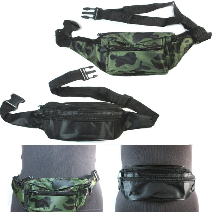 12 Camo Fanny Pack Travel Utility Bag Waist Pouch Belt Adjustable 4 Pocket Sport