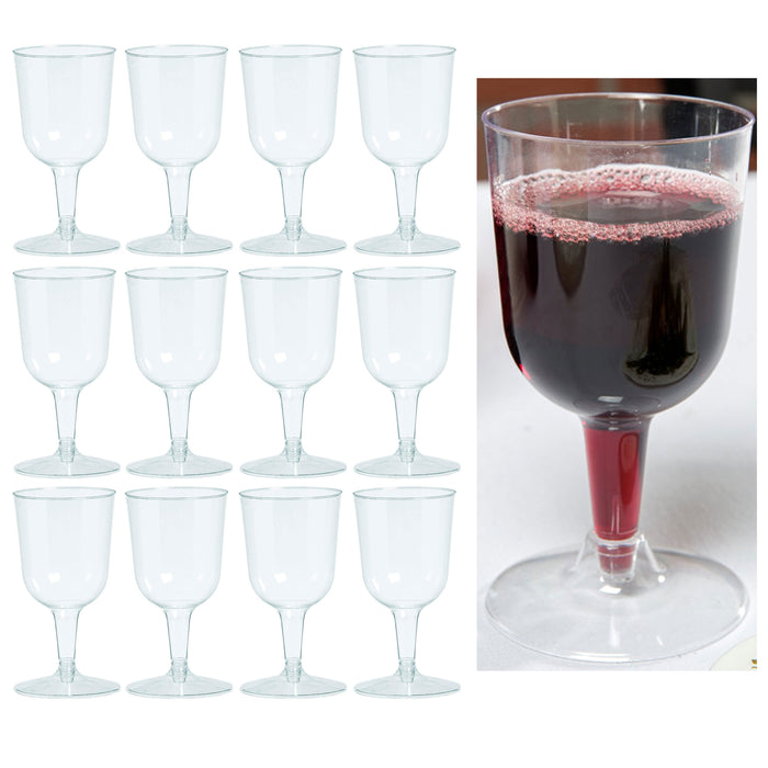 12 Disposable Plastic Champagne Flute Wine Glasses Wedding Party Bar Clear 5oz