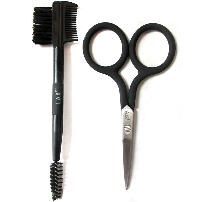 4pc Eyebrow Scissors Eyelash Professional Grooming Kit Brush Lashes Comb Trimmer