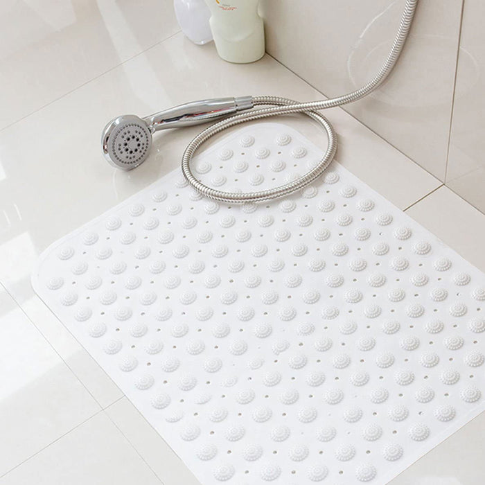 2 Pc Large Bath Mat Foot Massage Rubber Non-Slip Strong Suction Bathroom Shower
