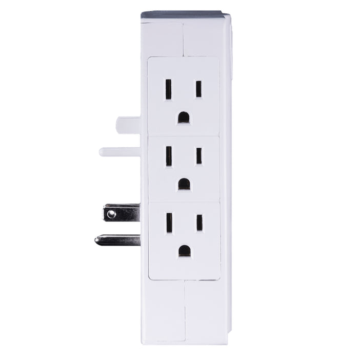 Black+decker 6 Grounded Outlets Surge Protector Wall Mount with Sleek Power Adapter Tap (2-Pack)