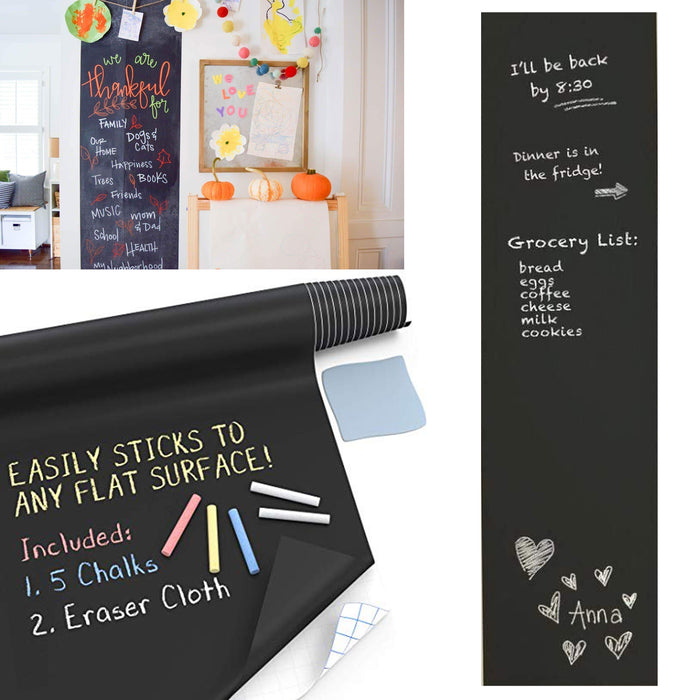 1 Pc 17.5" X 96" Chalk Board Blackboard Removable Wall Sticker Decal Chalkboard