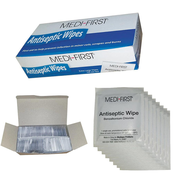 1 Pack Antiseptic Wet Wipes 100 Count First Aid Cleaning Towelettes Travel Size