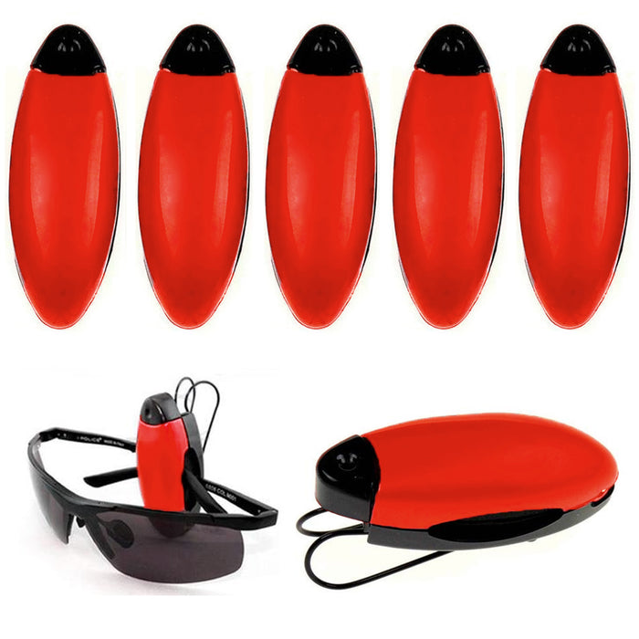 5 Pack Red Visor Clip Car Sun Shades Holders Sunglasses Reading Eyeglasses Card