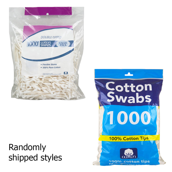 1000 Cotton Swabs Applicator Double Tipped Tip Bud Safety Ear Wax Makeup Remover