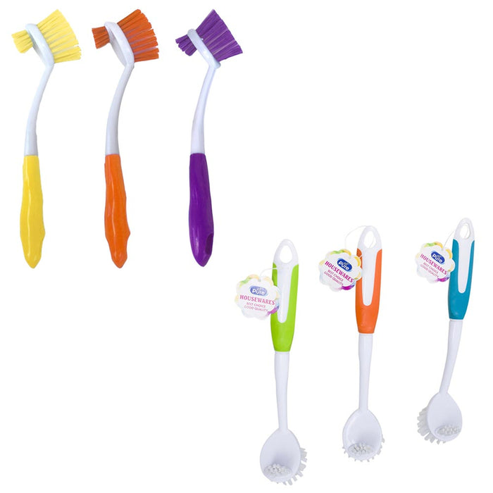 2 X Kitchen Scrub Brush Sink Dish Washing Vegetable Scrubber Multi Purpose Clean