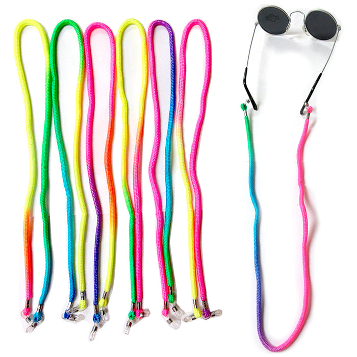 6 Pack Neck Strap Lanyard Sunglasses Glasses Braided Rainbow Neon Retainer Strap