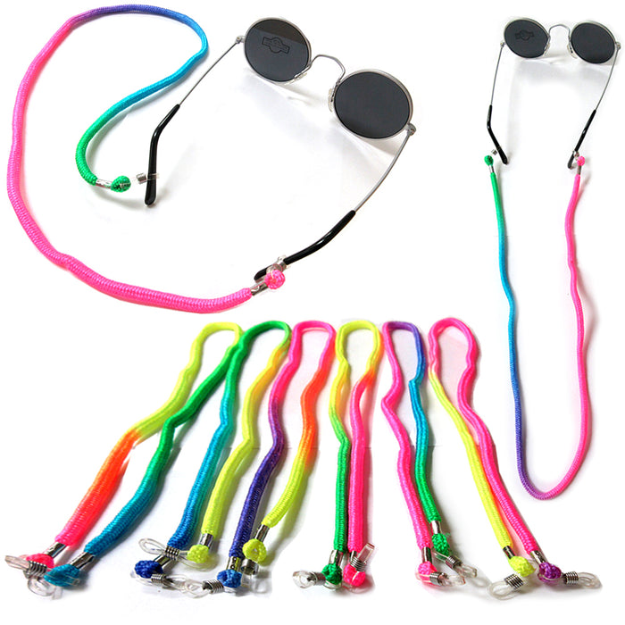 6 Pack Neck Strap Lanyard Sunglasses Glasses Braided Rainbow Neon Retainer Strap