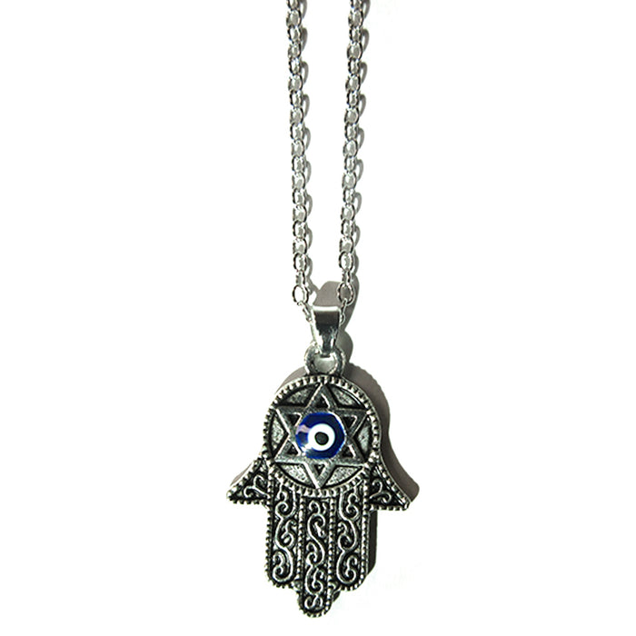 1 Hamsa Star Of David Necklace Evil Eye Hand Lucky Charm Chain Fatima Protection