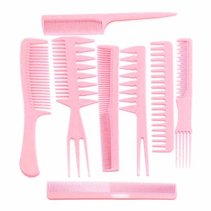 8 Pc Assorted Hair Combs Fine Tooth Rat Tail Salon Professional Styling Plastic