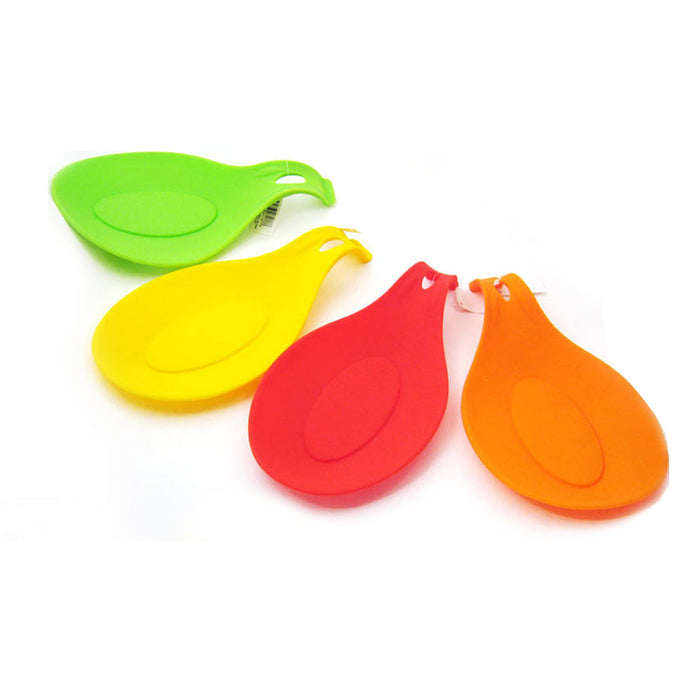 6 Heat Resistant Silicone Spoon Rest Kitchen Utensil Spatula Holder Cooking Tool