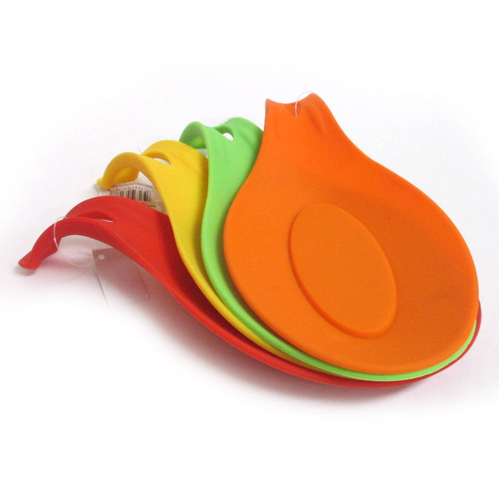 6 Heat Resistant Silicone Spoon Rest Kitchen Utensil Spatula Holder Cooking Tool