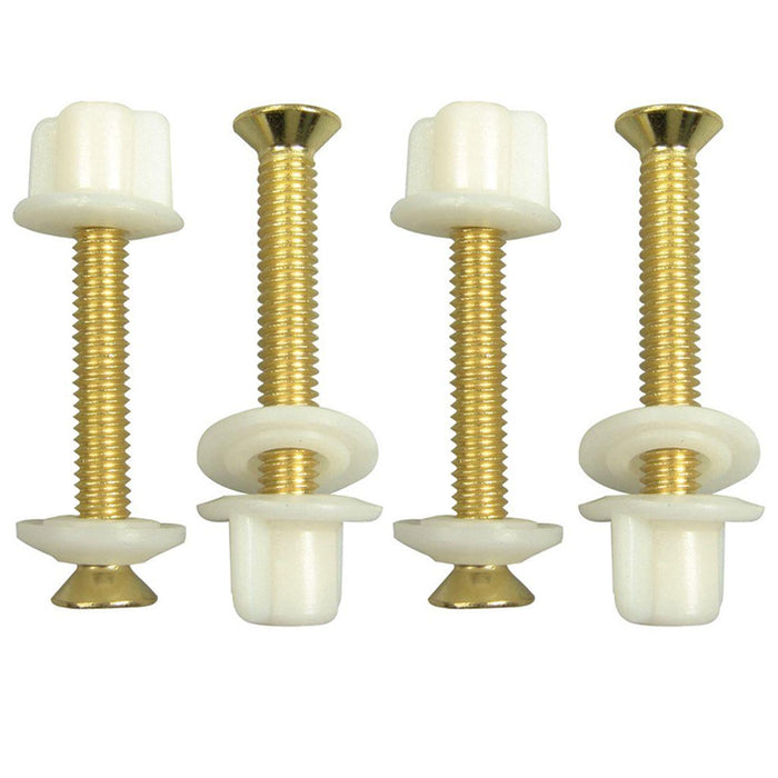 4 X Brass Toilet Seat Hinge Bolts Nuts Standard Replacement 5/16" Metal Screws