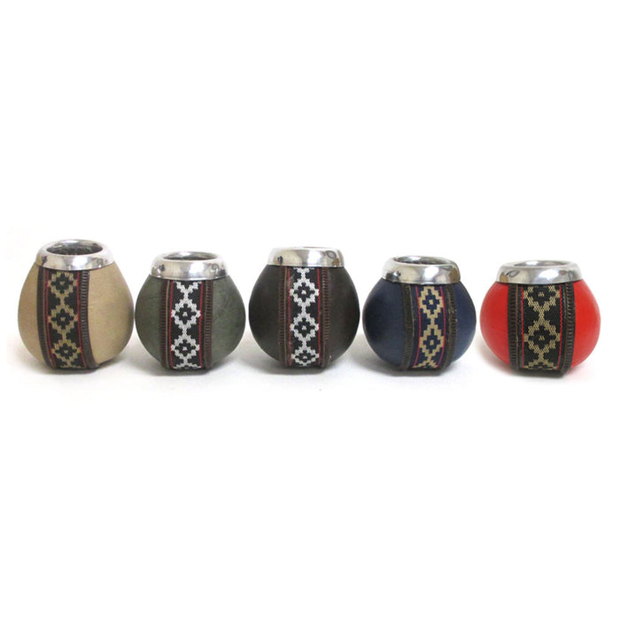 Mate Gourd W/ Bombilla Argentina Handmade Yerba Cup Straw 6oz Drinking Kit 3129