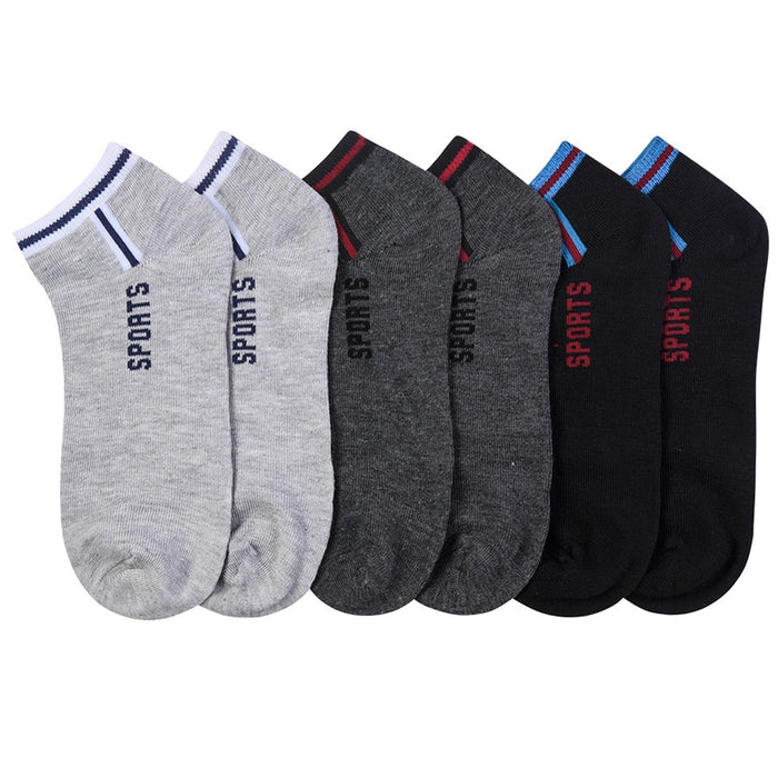 6 Pairs Sports Socks Ankle Quarter Crew Mens Stretchy Low Cut Size 9-11 Assorted