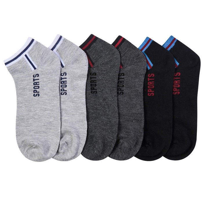 3 Pairs Sports Socks Ankle Quarter Crew Mens Stretchy Low Cut Size 9-11 Assorted