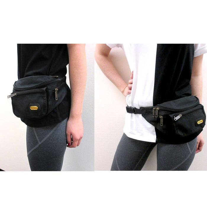 1 X Black Waist Fanny Pack Belt Bag Pouch Travel Case Sport Hip Purse Men Women