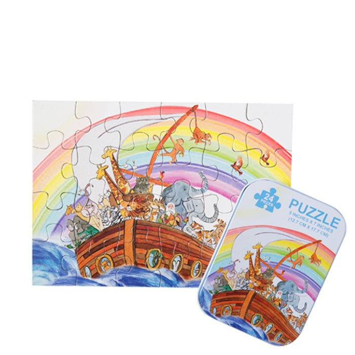 1 PC Assorted Puzzles in Tin Can Emoji Dino United States Puzzle Kids 24pc 5"X7"