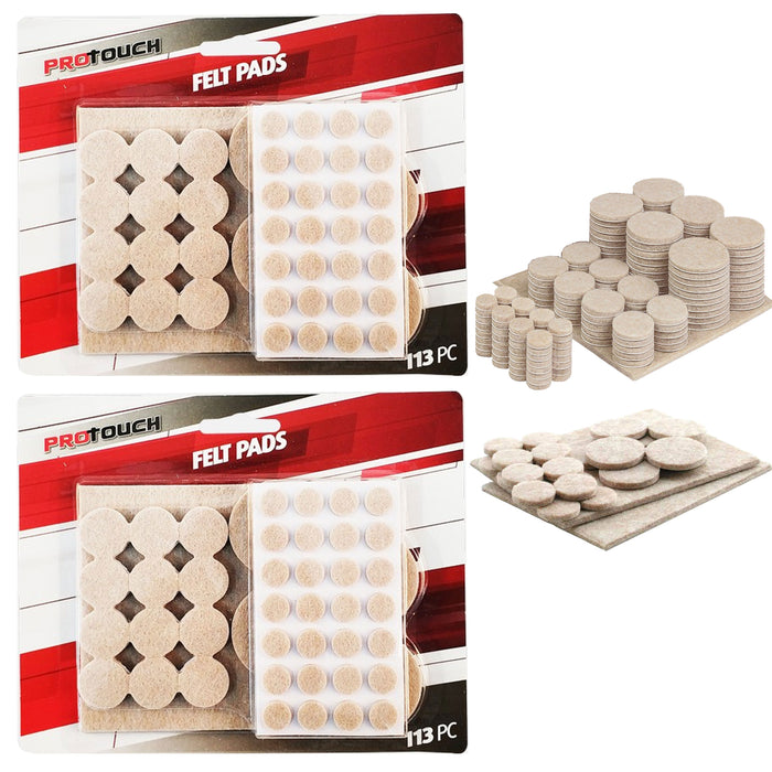 226 Pc Assorted Sizes Furniture Felt Pads Self Adhesive Floor Protector Beige