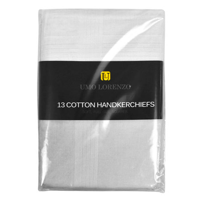 13 Pc Men's Plain White Handkerchief Pocket Square Cloth Napkin Hanky Hankie 16"